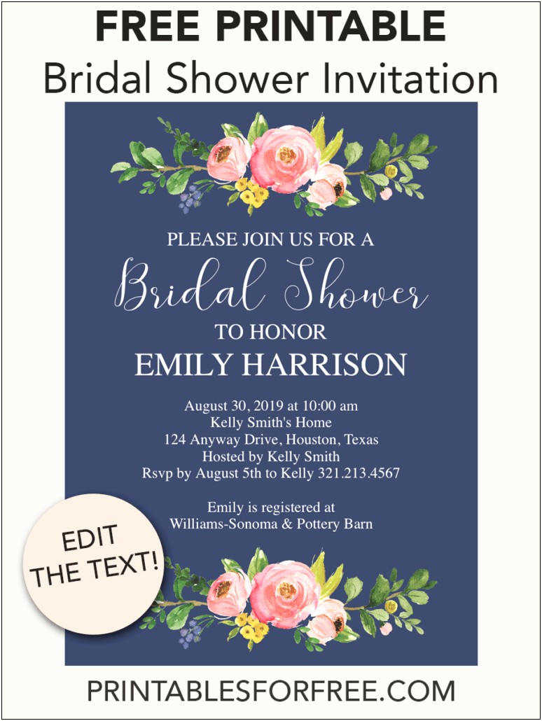 Wedding Shower Invitation Templates Free Download