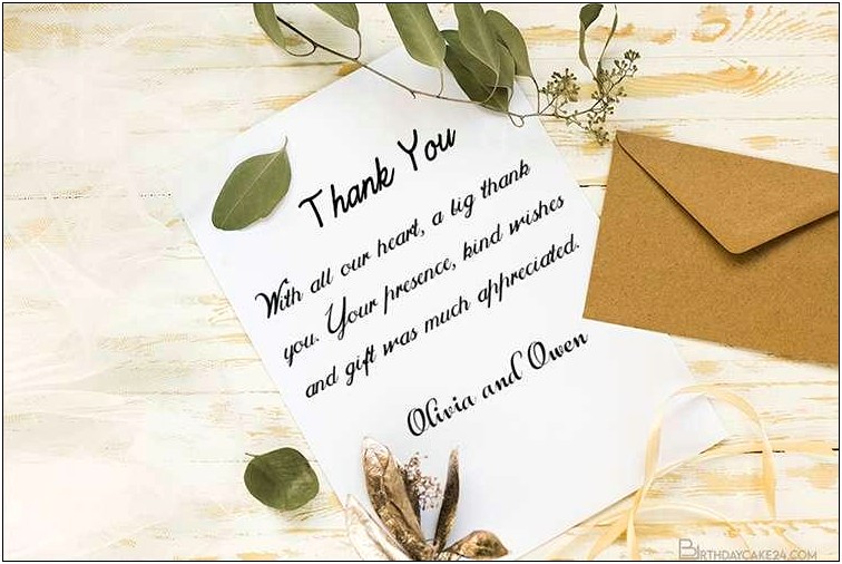 Wedding Thank You Card Template Word