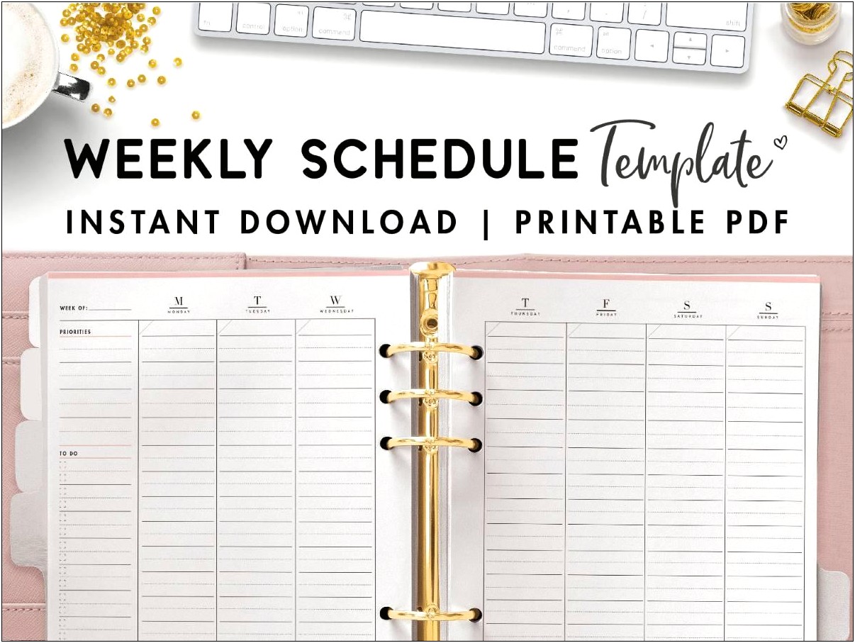 Week At A Glance Template Download