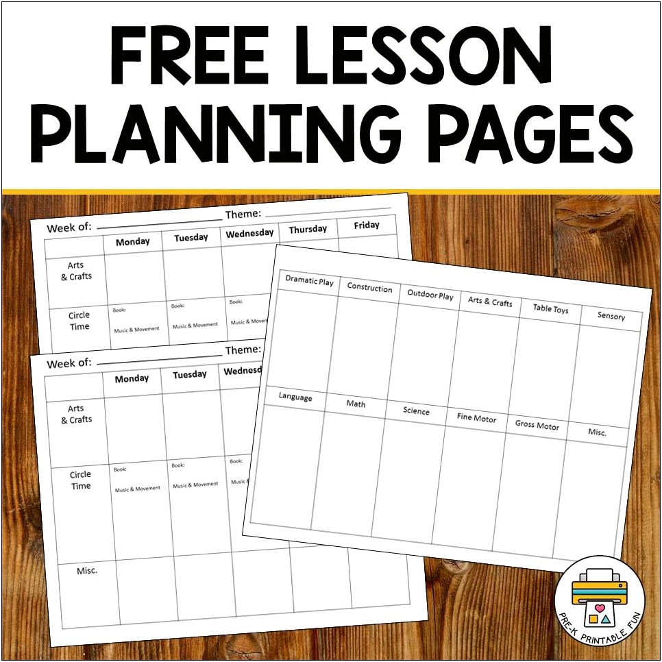 Weekly Lesson Plan Template Free Download