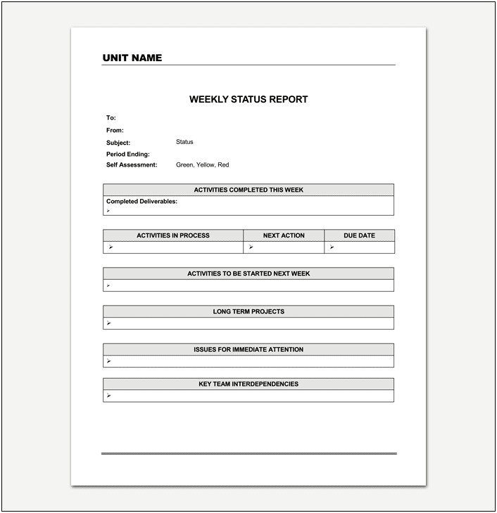 Weekly Sales Activity Report Template Word