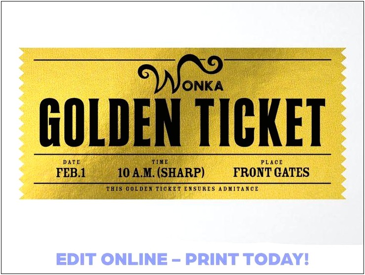 Wonka Golden Ticket Template Word Document