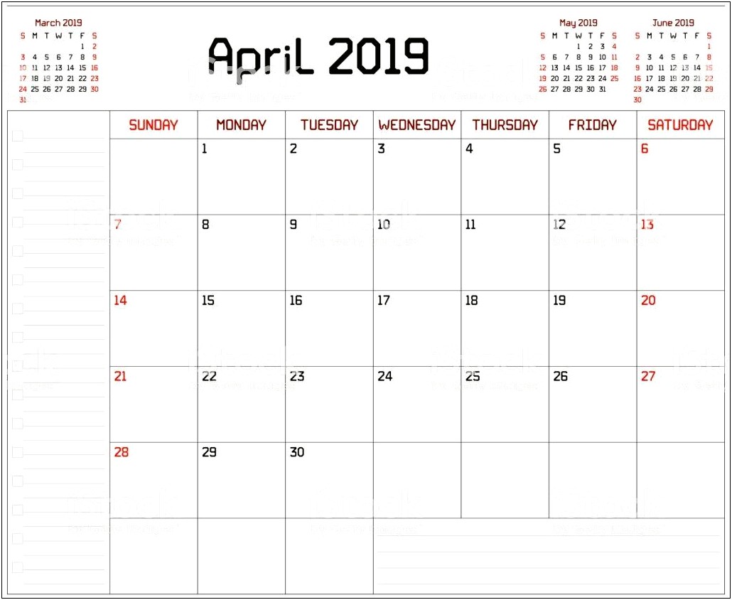 Word 2019 Calendar Template With Holidays