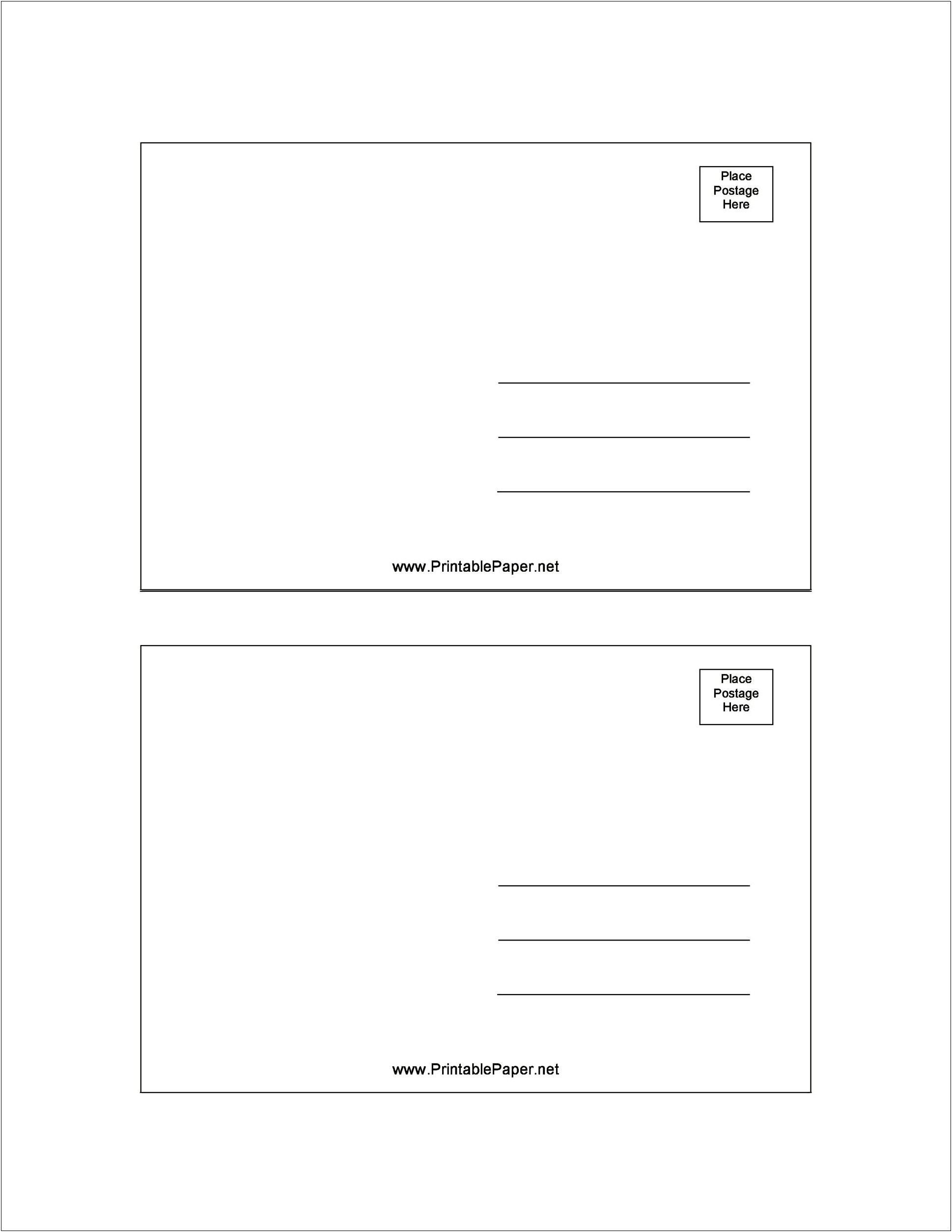 Word Postcard Template Front And Back