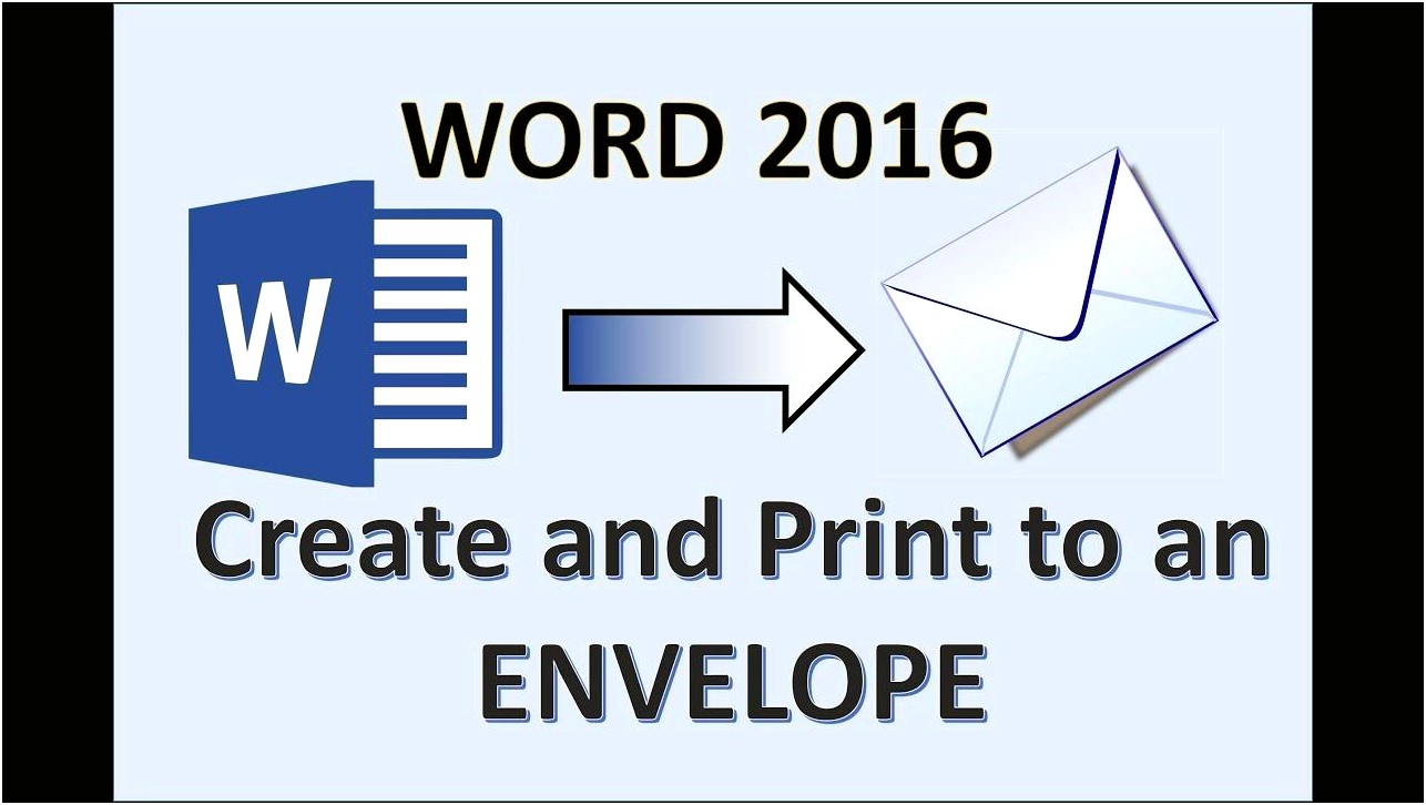 Word Template For Envelope With Window