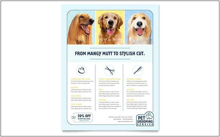 Word Templates For Flyers Pet Grooming To Download